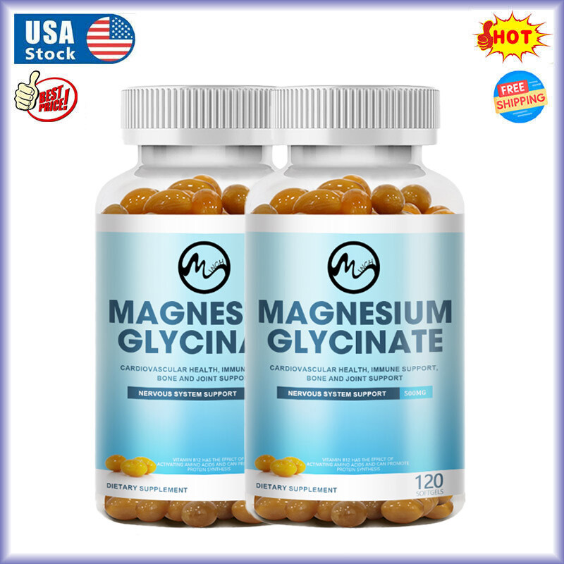 500mg Magnesium Glycinate High Absorption,Improved Sleep,Stress & Anxiety Relief