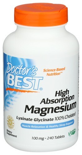 Doctor’s Best High Absorption Magnesium 100% Chelated 100 mg 240 Tabs