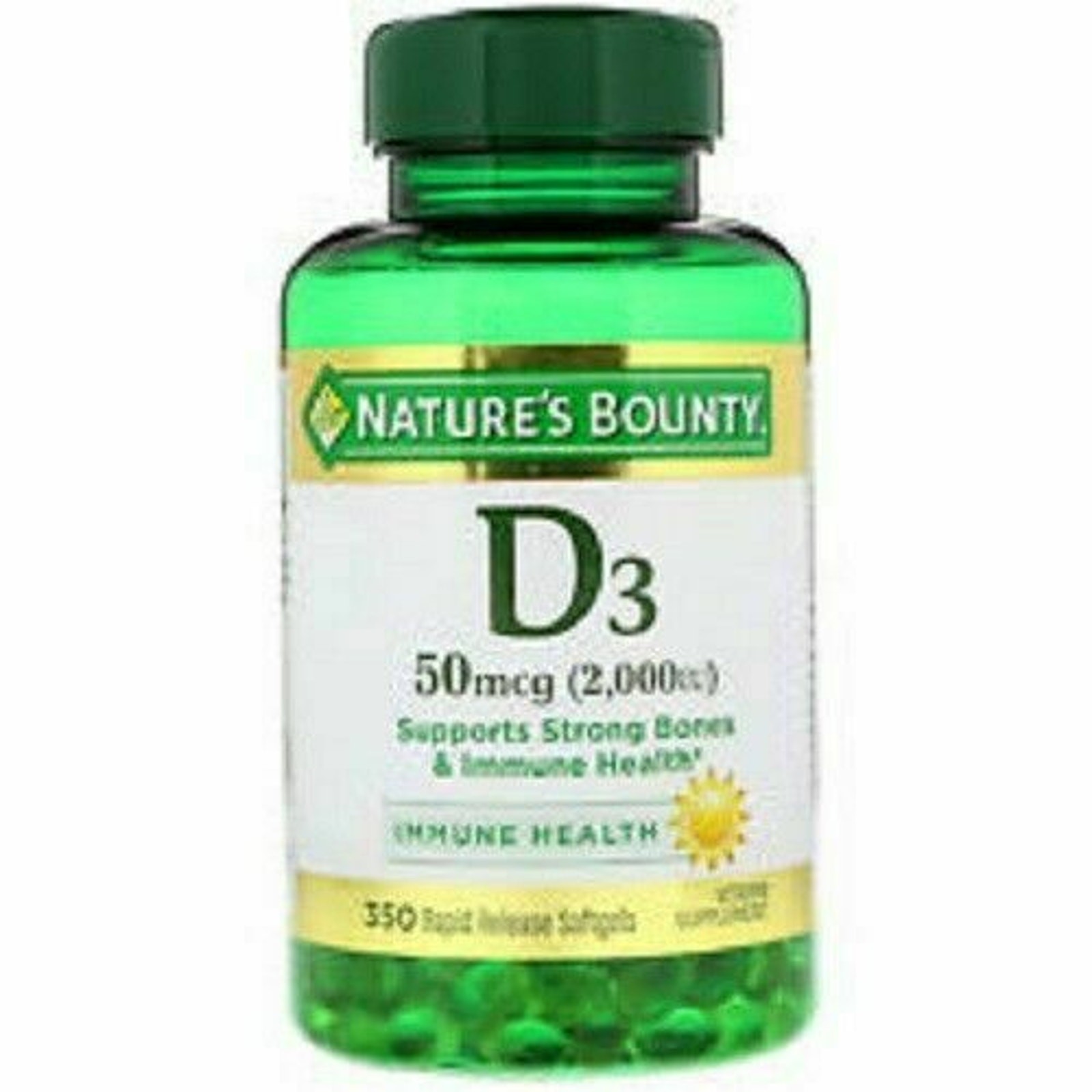 Nature’s Bounty Vitamin D3 2000 IU 50 mcg – 350 softgel 7/26