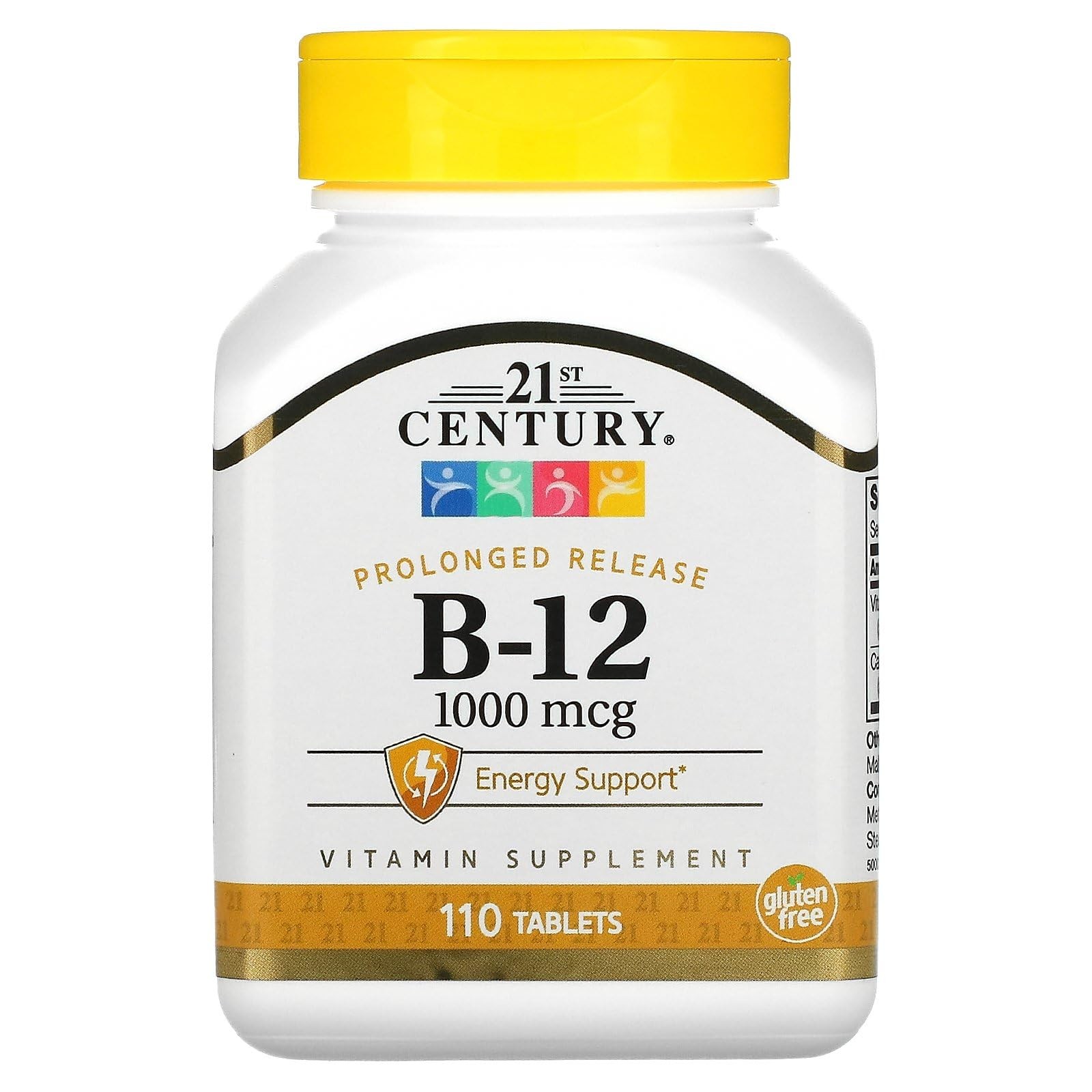 21st Century Vitamin B12 Energy Support 110 Count Gluten Free Laboratory Tested