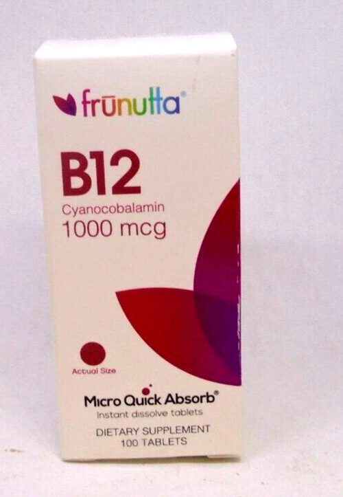 2 BOXES  Frunutta B12 1000 mcg Micro Quick Absorb – 200 Dissolve Tabs