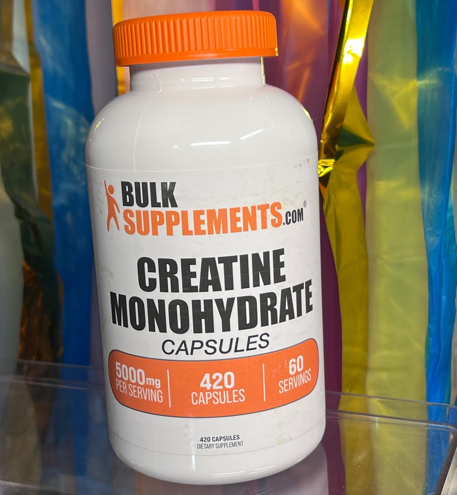 BulkSupplements Creatine Monohydrate Capsules 420 Count 5000mg  Exp 7/31/27