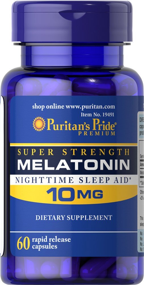 Super Strength Melatonin 10mg Rapid Release Capsules 60-Count