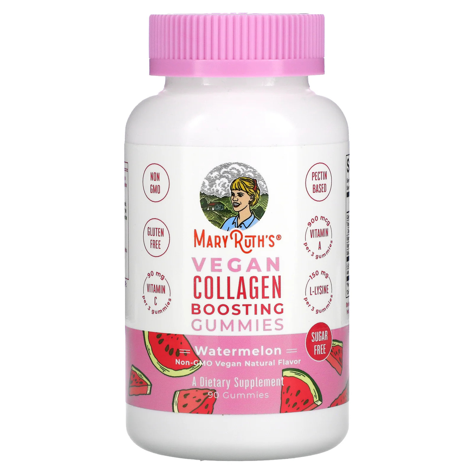 Vegan Collagen Boosting Gummies, Watermelon, 90 Gummies