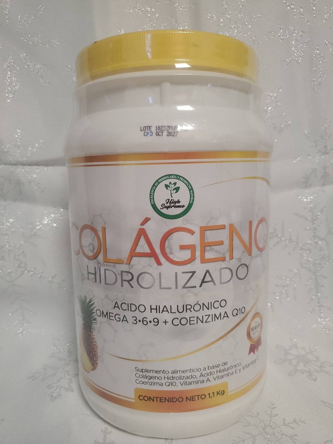 Hydrolyzed Collagen Powder 1.1KG Pineapple Flavor | Omega 3-6-9 + Vitamins