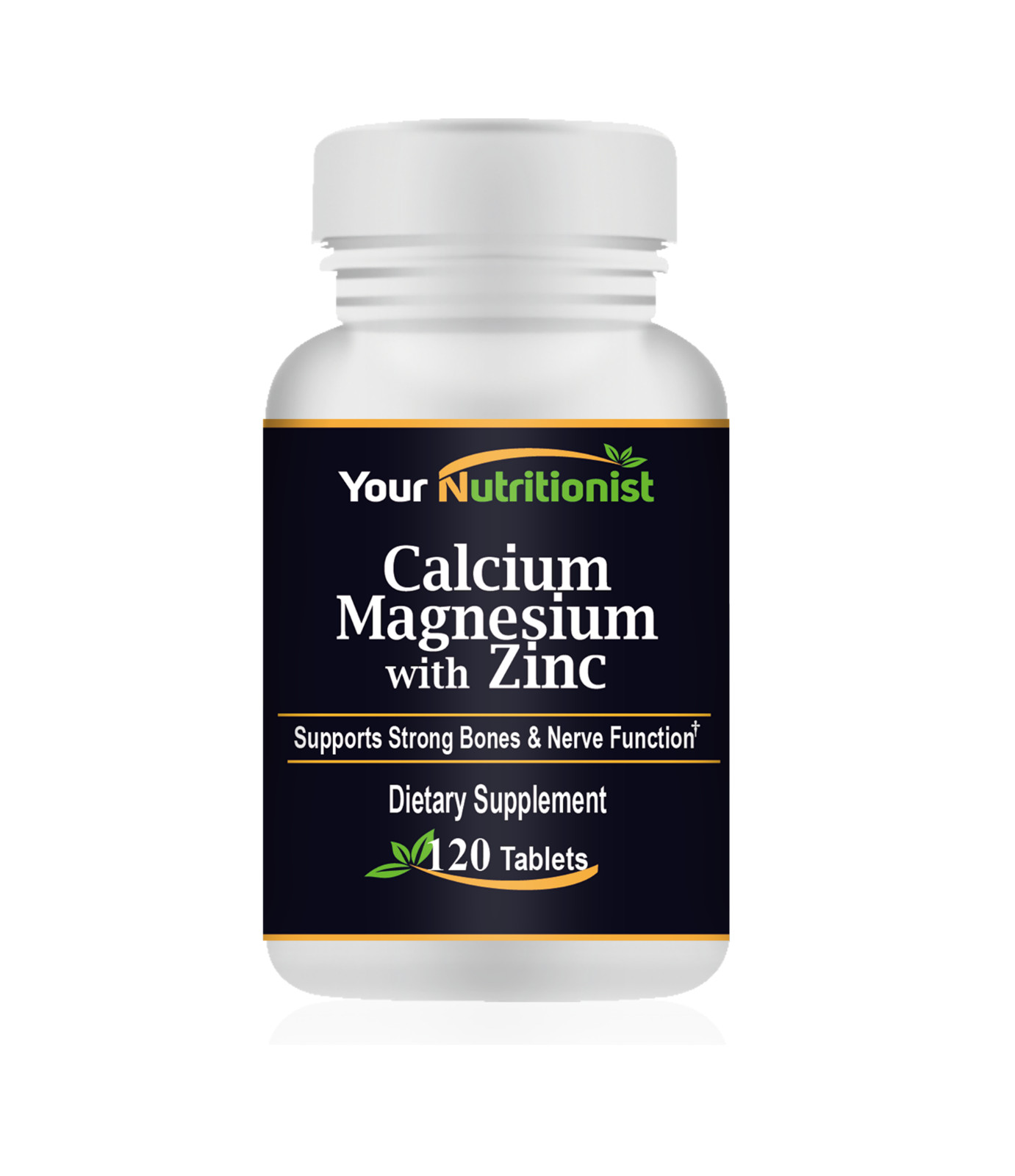 Your Nutritionist – Premium Calcium Magnesium with Zinc – 120 Tablets – 60 days