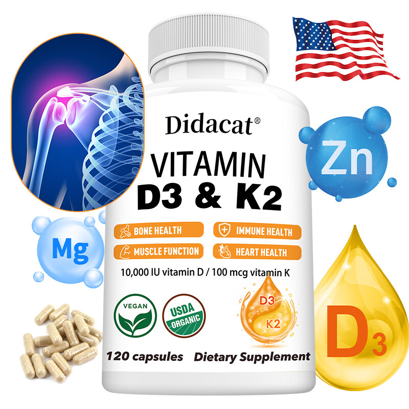 Vitamin K2 (MK7) with D3 10000 IU Supplement, Bone, Heart & Immune Health