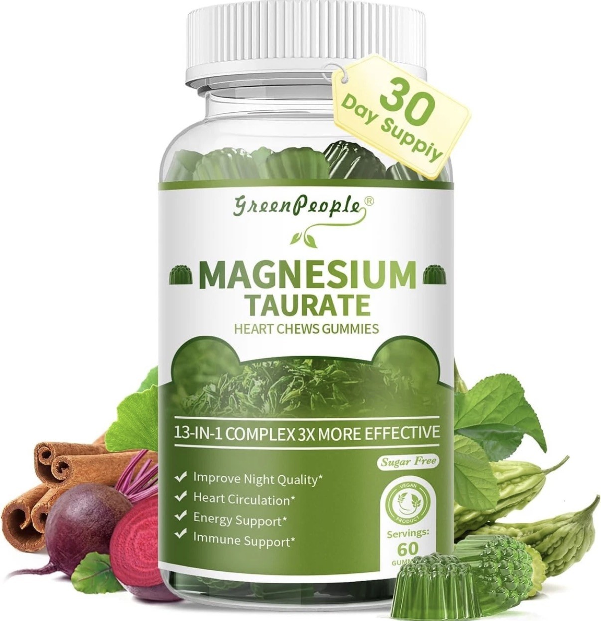 Magnesium Taurate Gummies Beet Root, Alpha Lipoic Acid – Sleep Heart Support