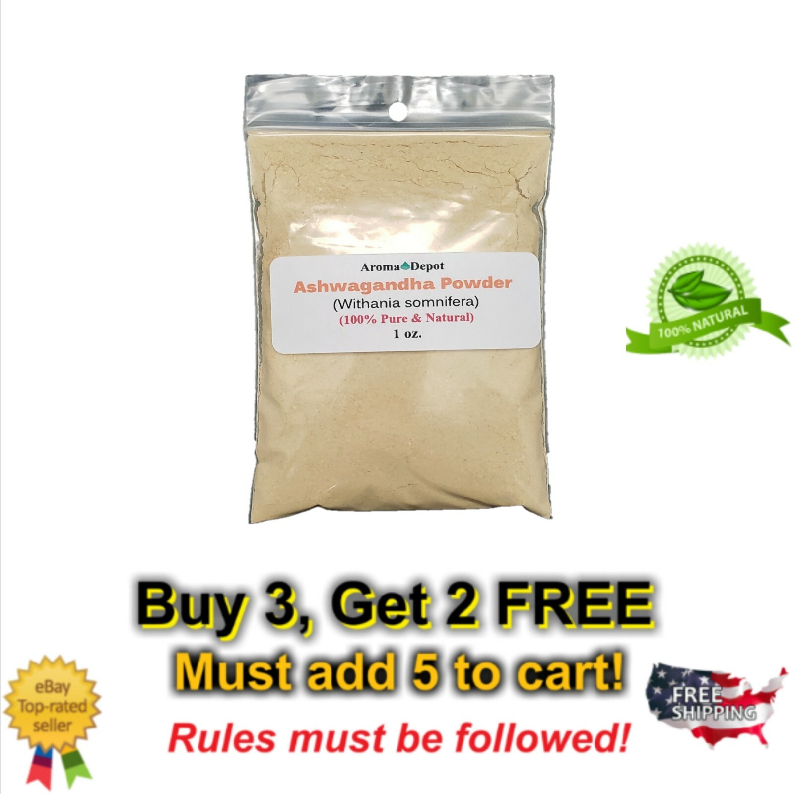 1oz Ashwagandha Root Powder  Non Gmo Withania Somnifera Kosher