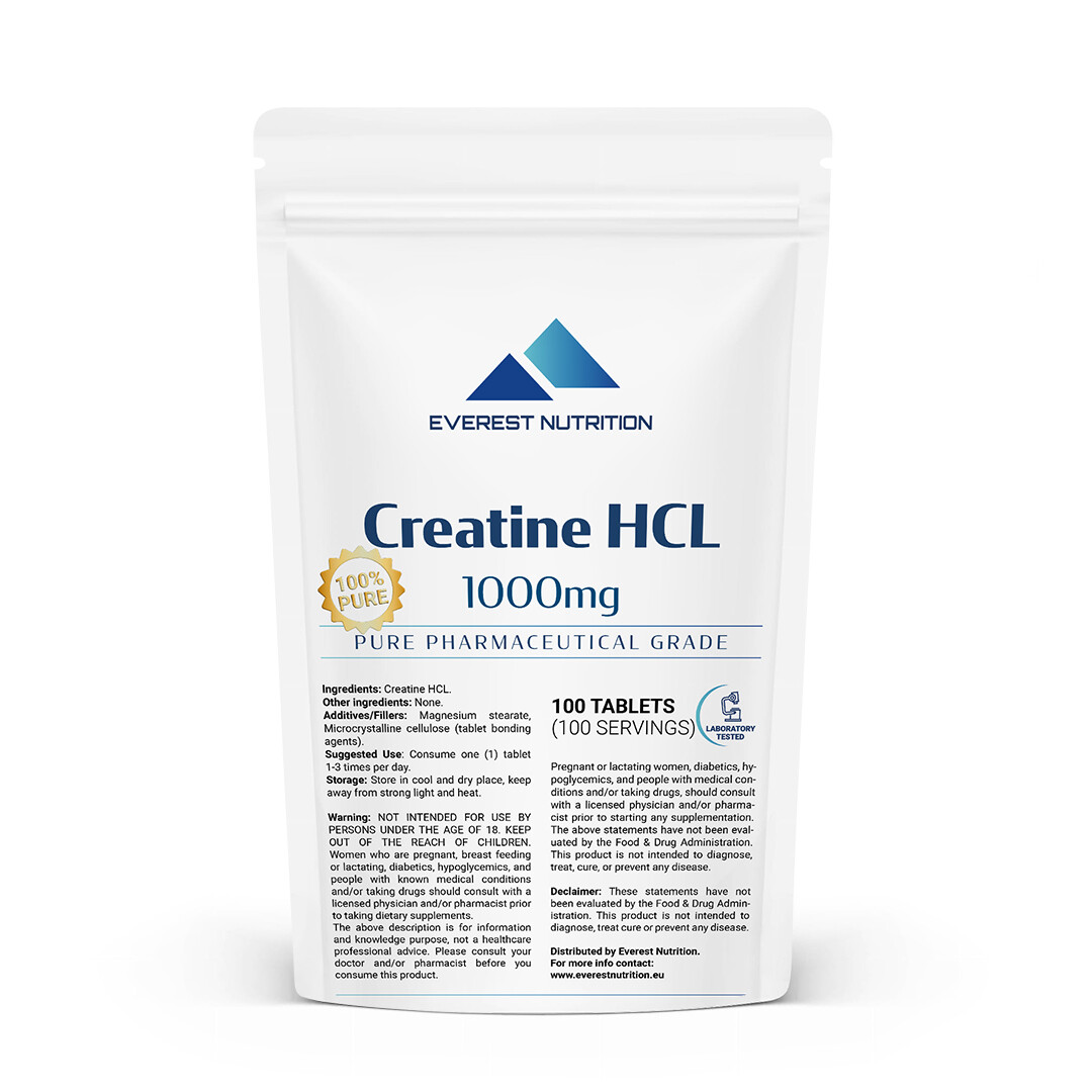Creatine HCL 1000mg Tablets – Strength, Endurance, Muscle & Workout Support