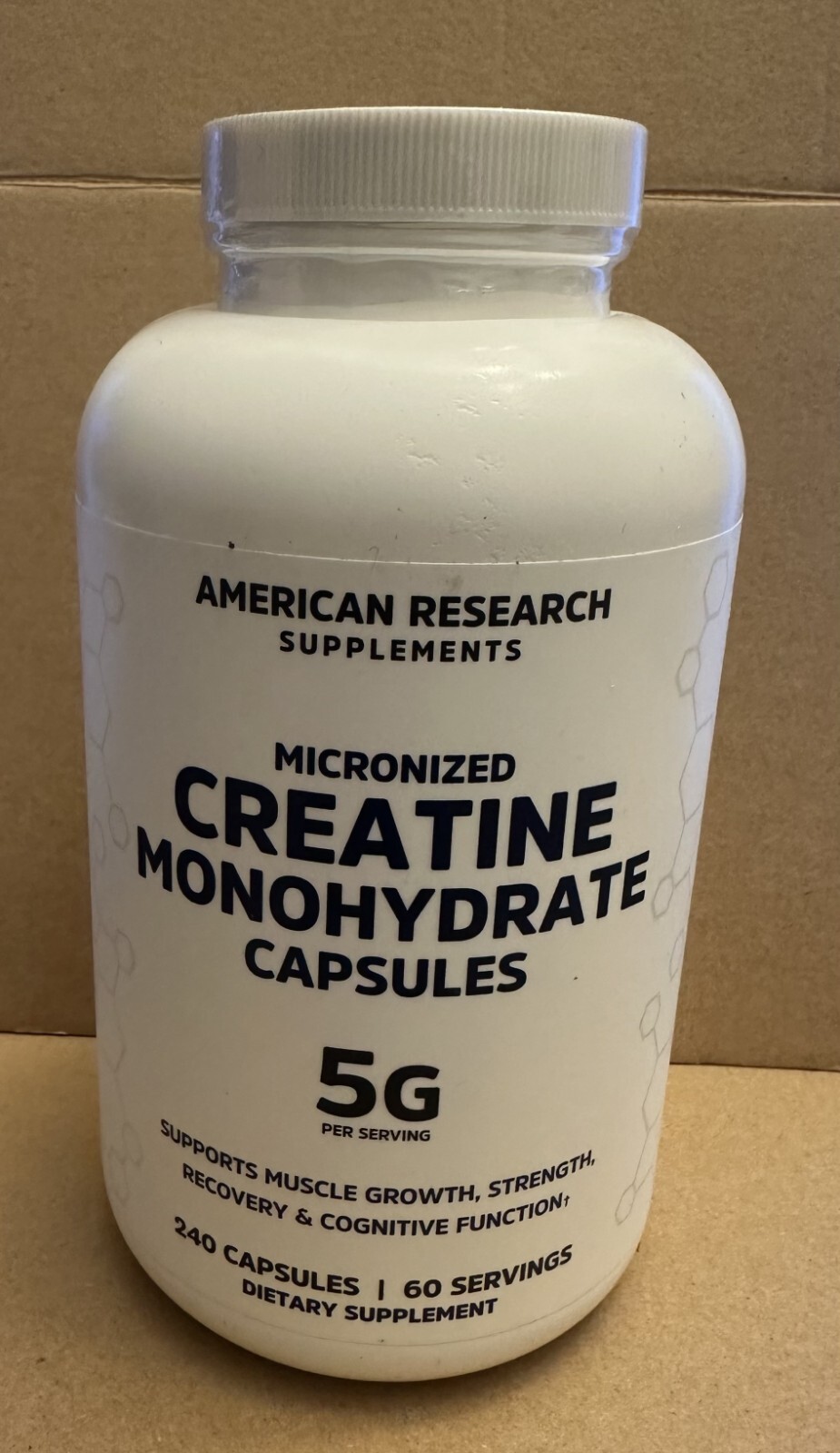 Micronized Creatine Monohydrate 240 Capsules 60 Servings Muscle Growth 03/2026