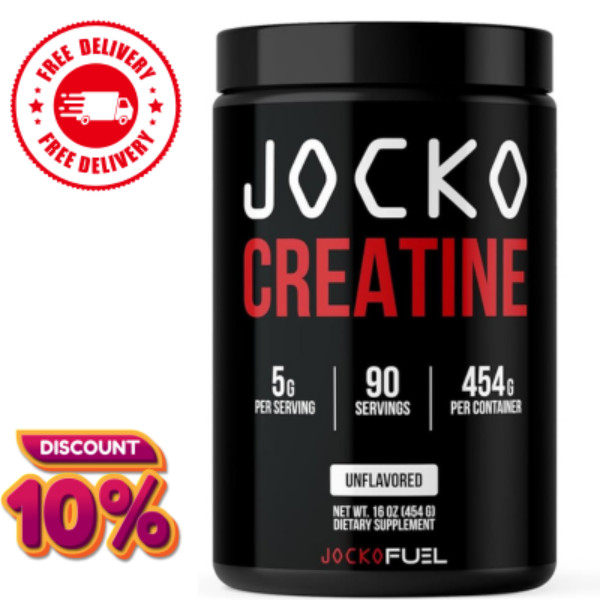JOCKO Creatine Monohydrate Powder 400 Grams 16 Ounces Unflavored 90 Servings New