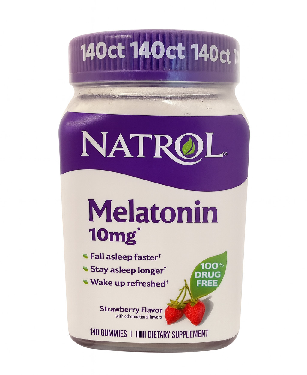 Melatonin Gummies, Sleep Support for Adults, Melatonin 10 Mg, 140 Strawberry