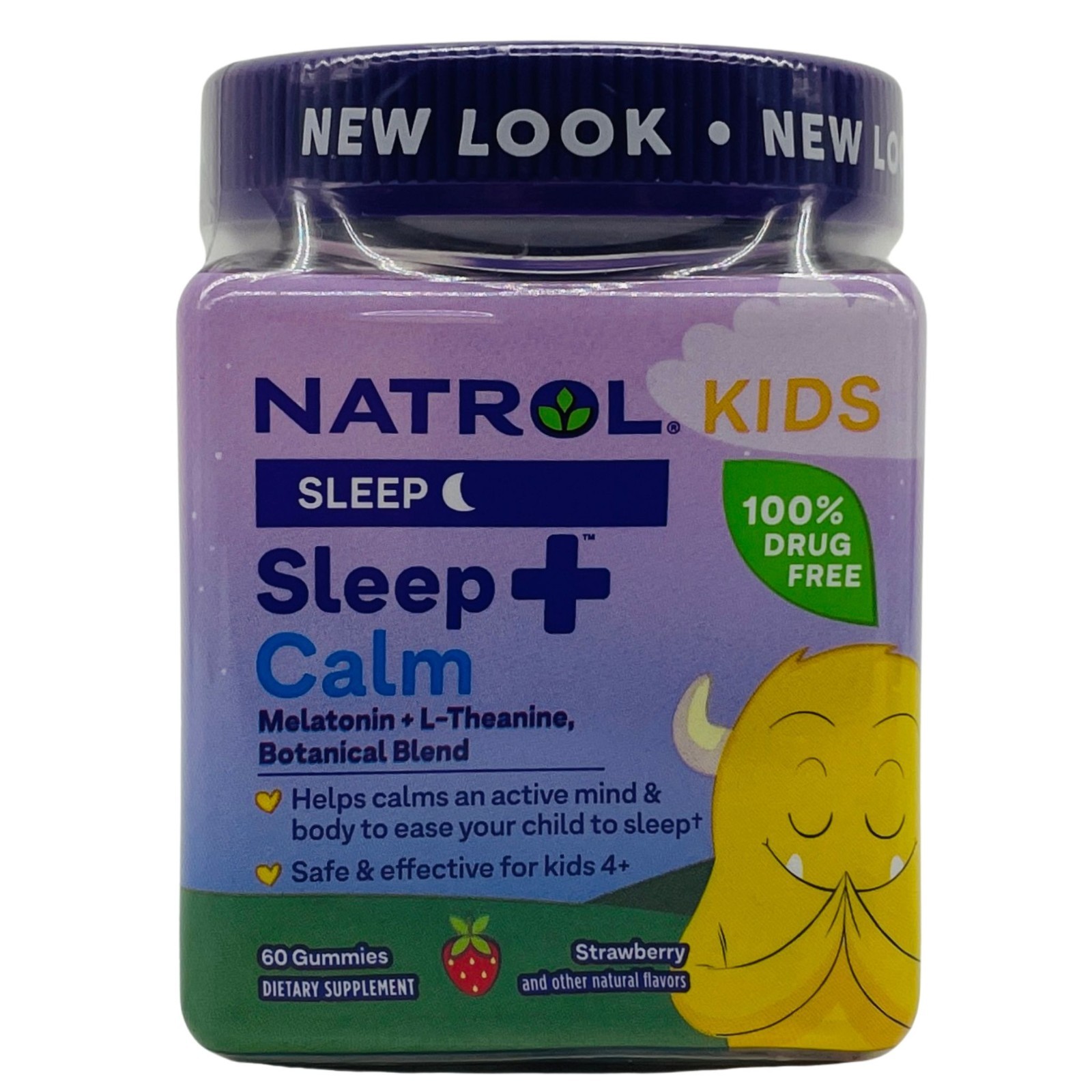 Natrol Kids Sleep+ Calm 60 Gummies Melatonin L-Theanine New