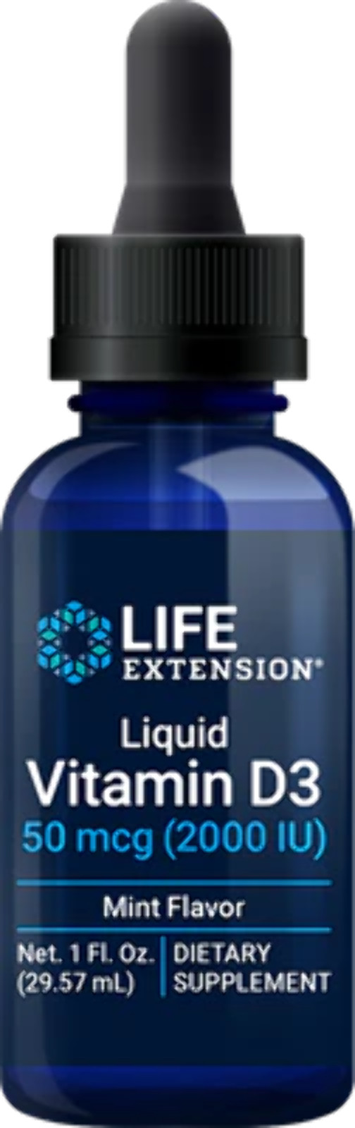 Liquid Vitamin D3 (Mint), 50 mcg (2000 IU), 29.57 ml