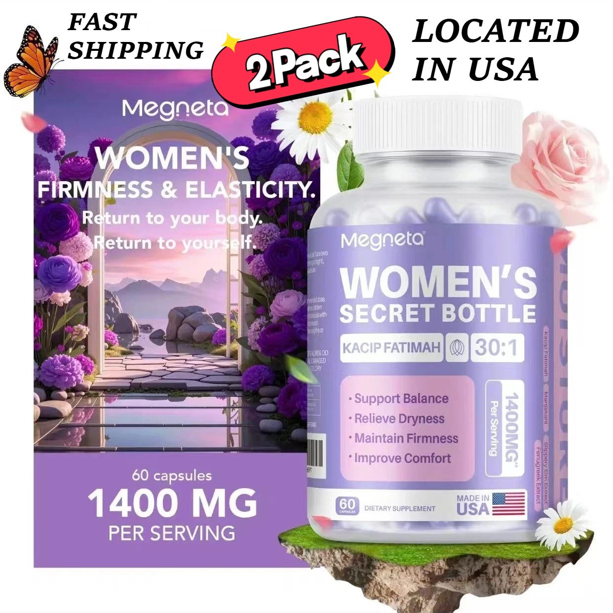2 PACK-Women’s Secret Bottle-Vaginal Probiotics for Women pH Balance Health