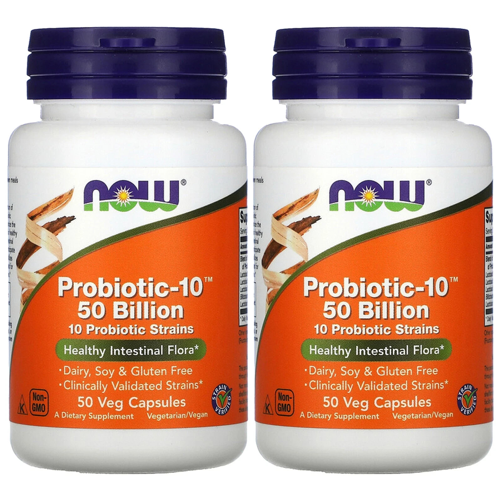 Now Foods, Probiotic-10, 50 Billion, 50 Veg Capsules (2 PACK)