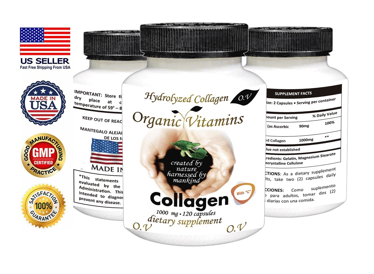 HYDROLYZED COLLAGEN 1000mg BEST Skin Bones Joints Nail Detox Supplement 120 Caps