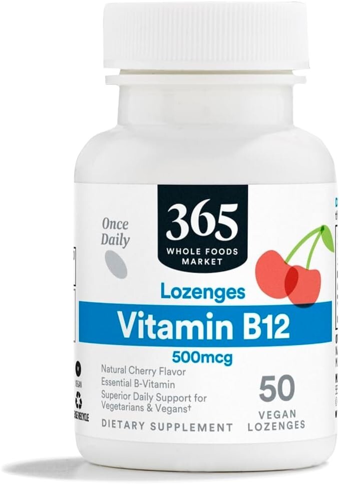 365 by Whole Foods Market, Vitamin B12 500mcg Lozenges, Natural Cherry Flavor, V