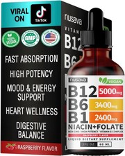 Vitamin B12 and B6 Liquid Drops B12 Sublingual Vitamin B Complex – B1**