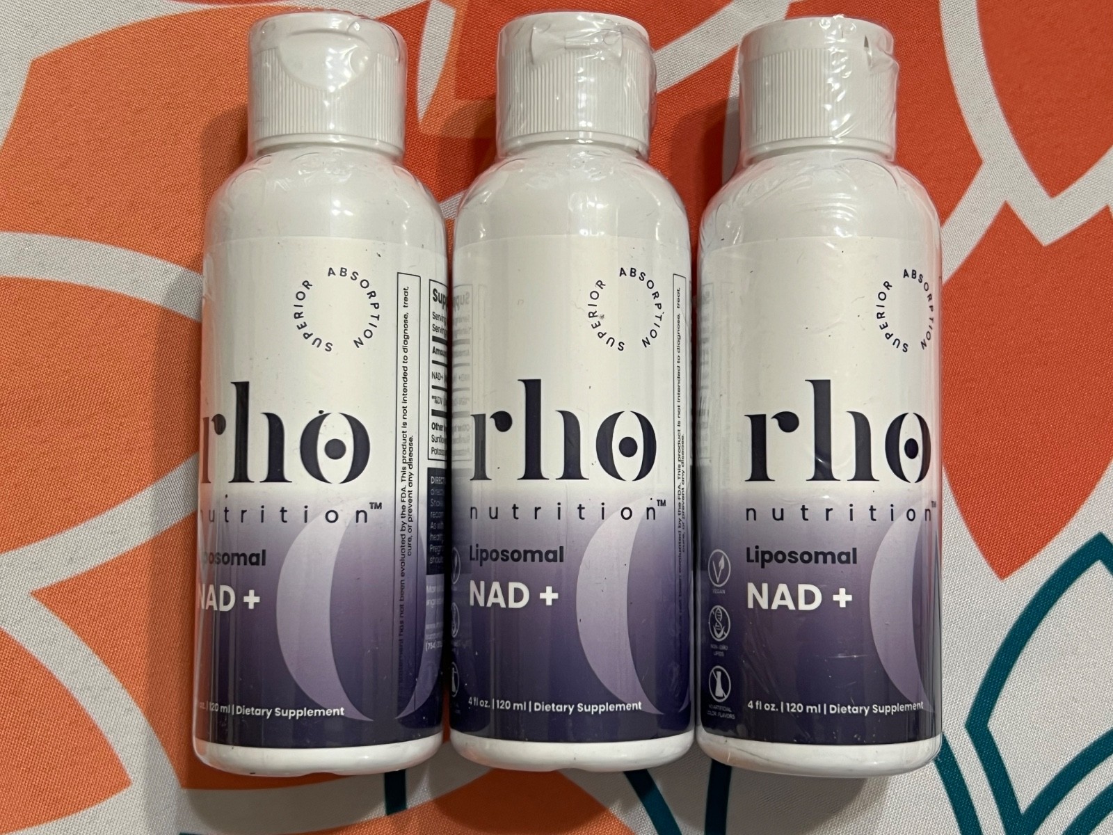 3x Rho Nutrition Liposomal NAD+  Ultra High Absorption Liquid 8/2027 Pack Of 3