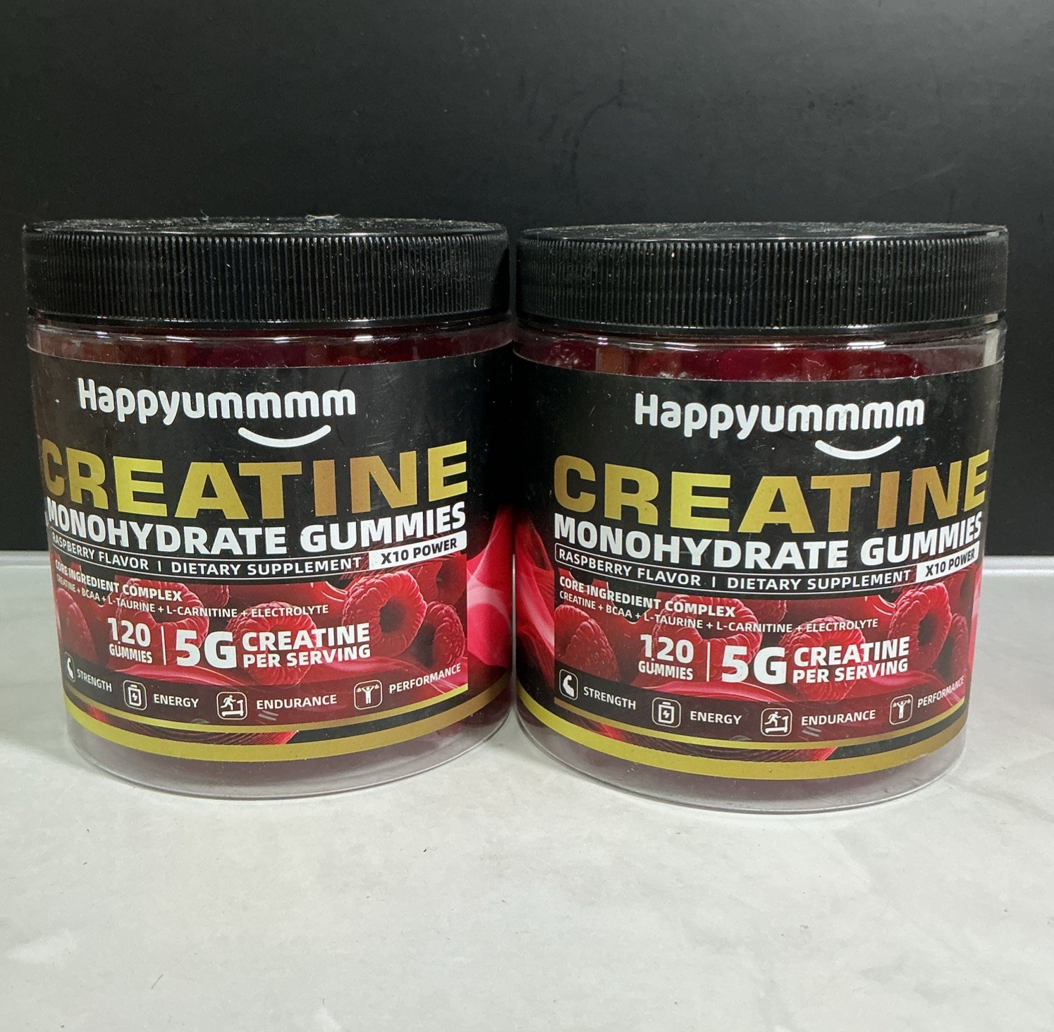 Creatine Monohydrate Gummies (2 PACK)  120ct Raspberry 5000mg Per Serving