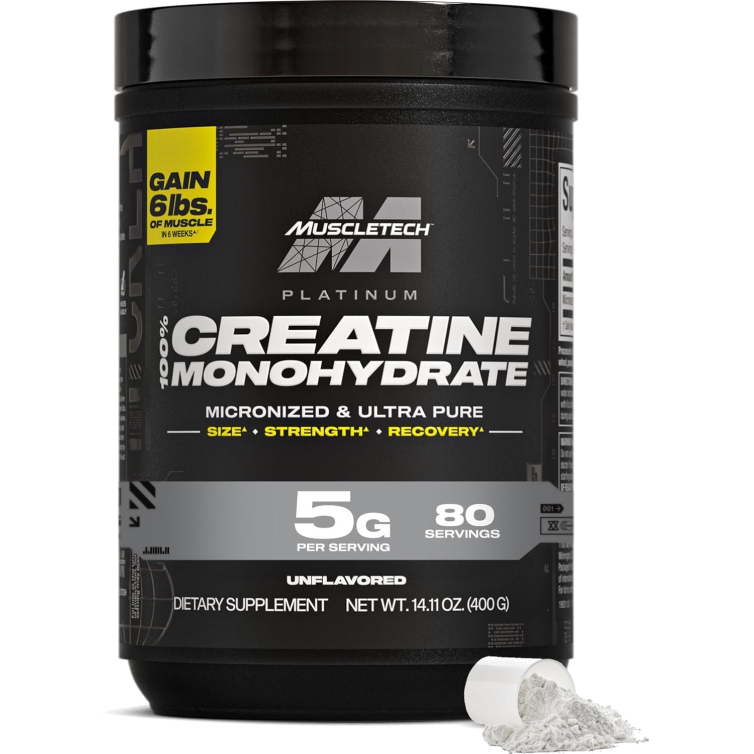 creatine powder muscle recovery workout supplement unflavored micronized