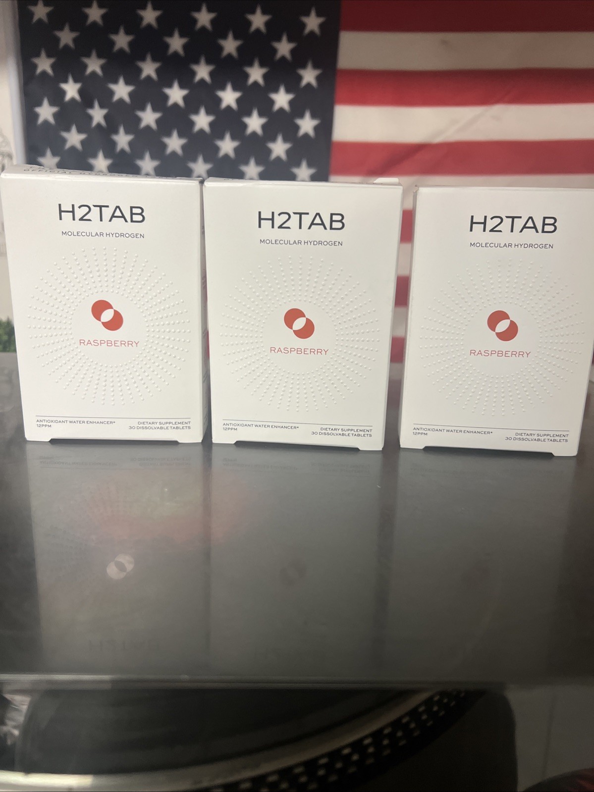 H2Tab Molecular Hydrogen Tablets with Mgnesium Raspberry 3 Pack