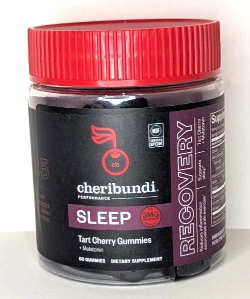 Two – Cheribundi Tart Cherry Gummies with Melatonin for Sleep, 30 Servings