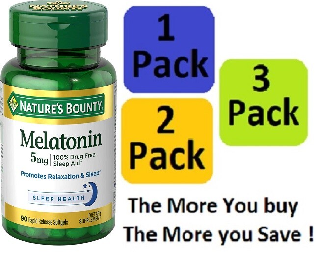 90 Melatonin 5mg Super Strength Nature’s Bounty Supplement Sleep Aid Sleeping