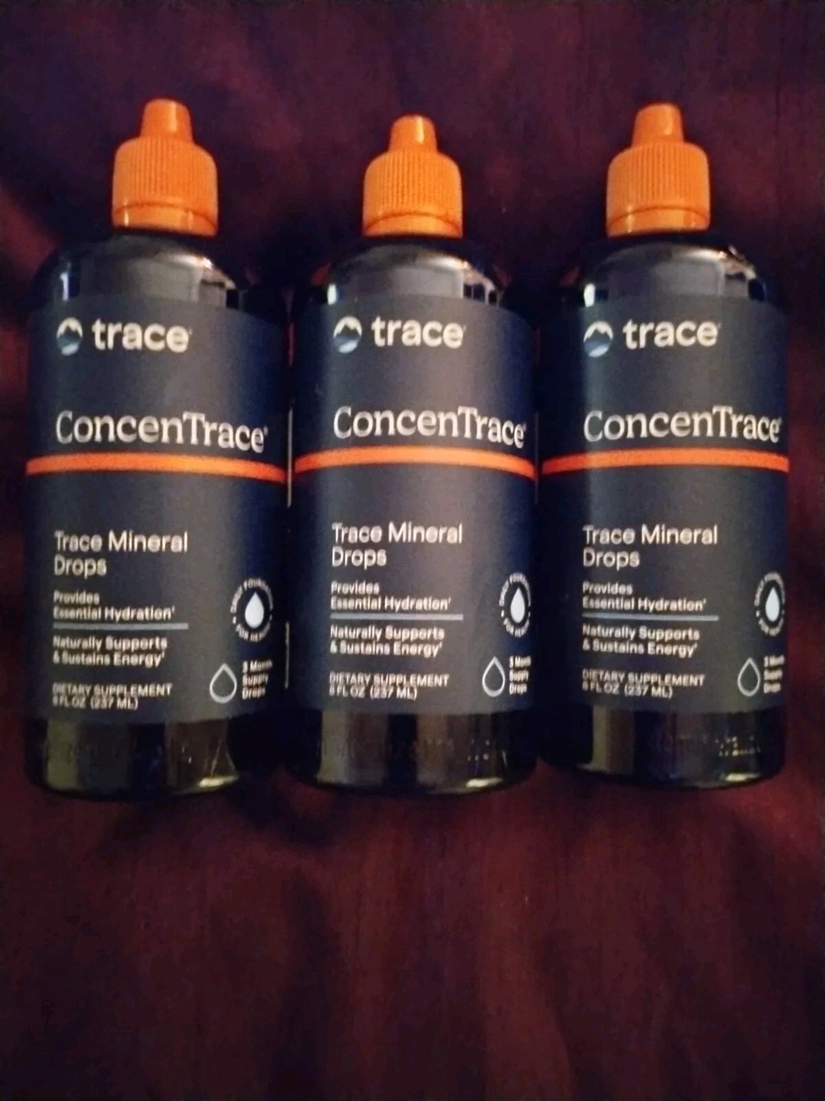ConcenTrace®, Trace Mineral Drops, 8 fl oz (237 ml) Lot of 3. Exp 10/27