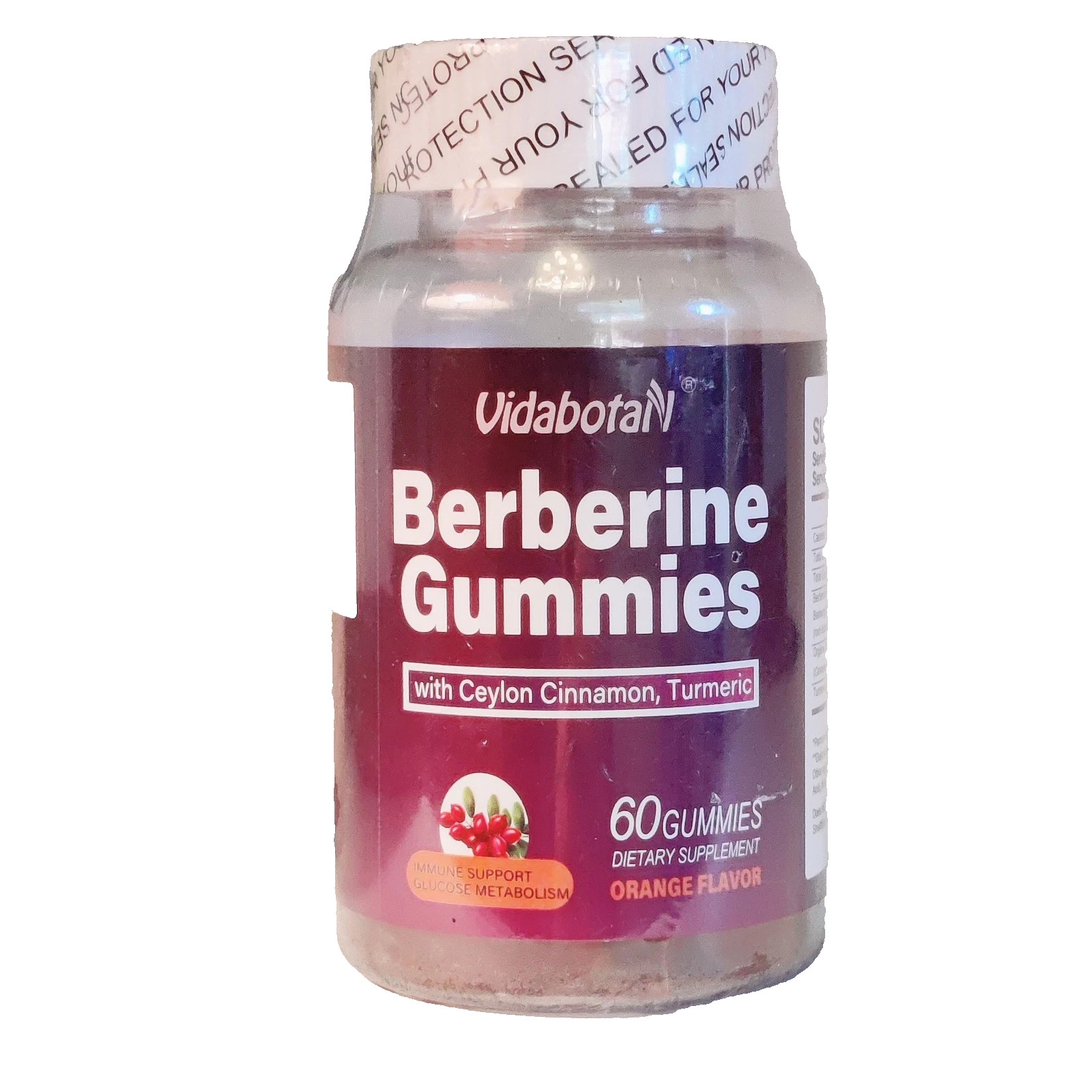 Berberine Gummies with Ceylon Cinnamon Turmeric 60 Count 2000Mg Sealed Exp: 5/27