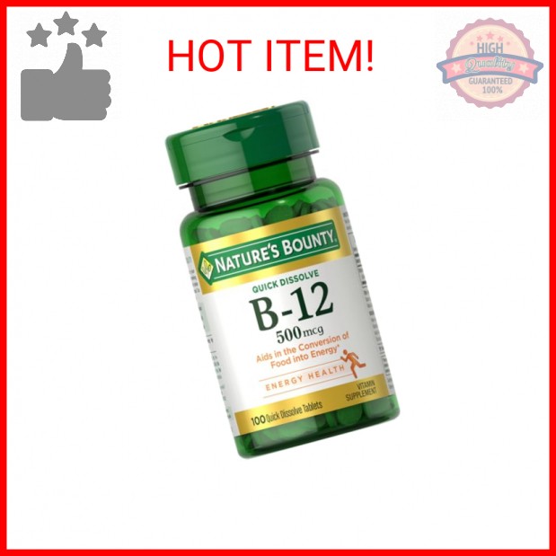 Nature’s Bounty Vitamin B12, Supports Energy Metabolism and Nervous System Healt