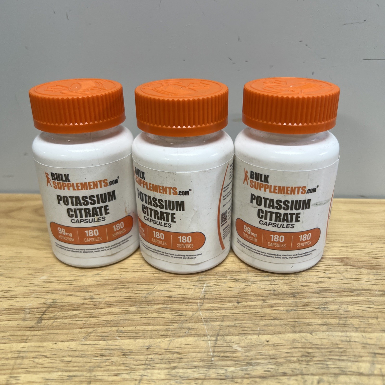 BulkSupplements Potassium Citrate 540 Capsules – 99mg Per Serving