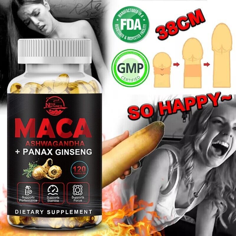Organic Maca Root + Panax Ginseng 12000mg, Peruvian Maca Extract for Men & Women