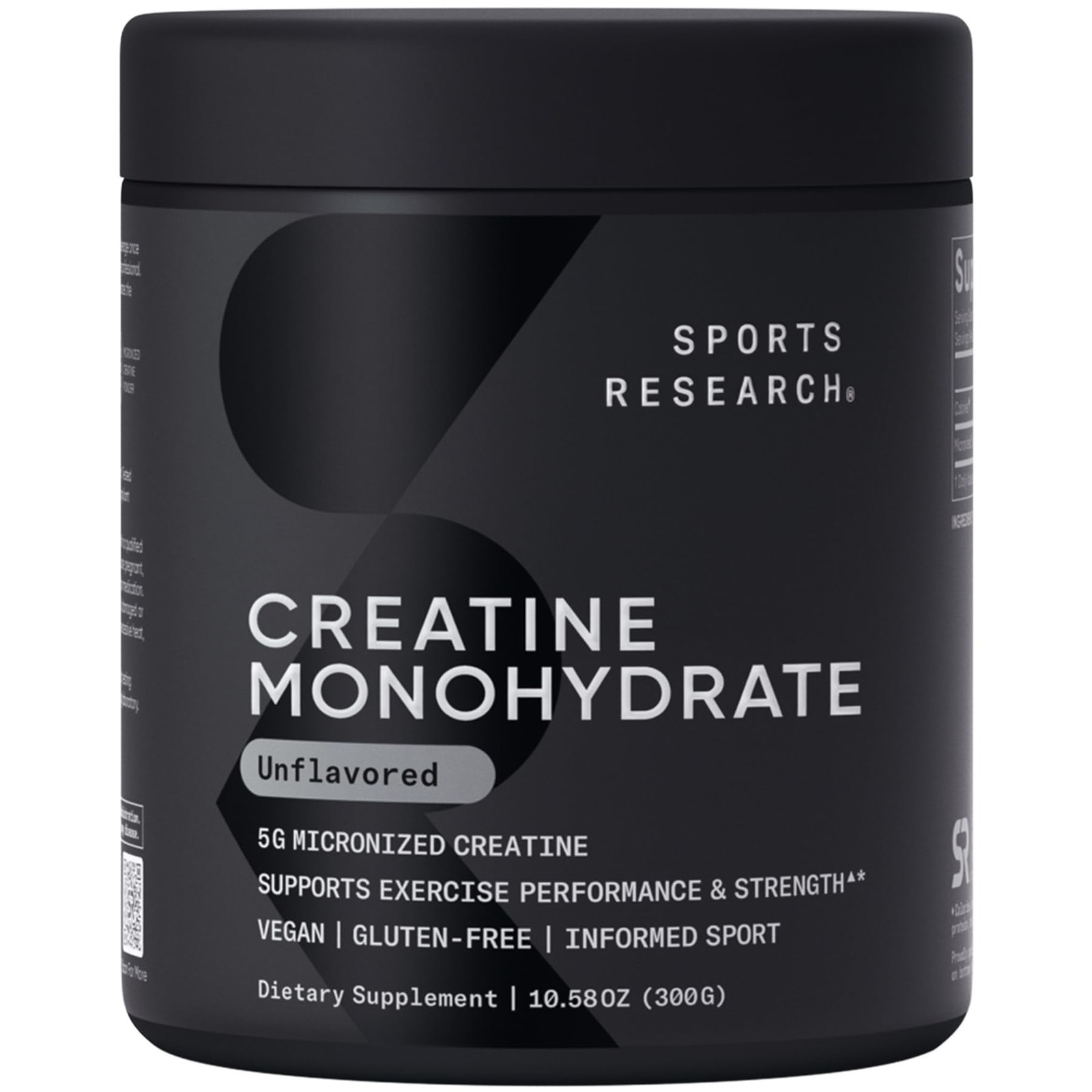 Sports Research Creatine Monohydrate Powder 10.58oz Unflavored Athletic Booster