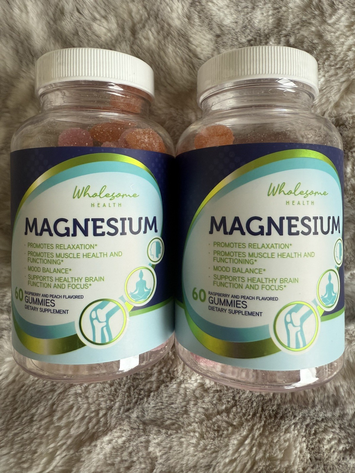 2x Wholesome Health Magnesium Mood Focus Relaxation Dietary Gummies Exp 2027