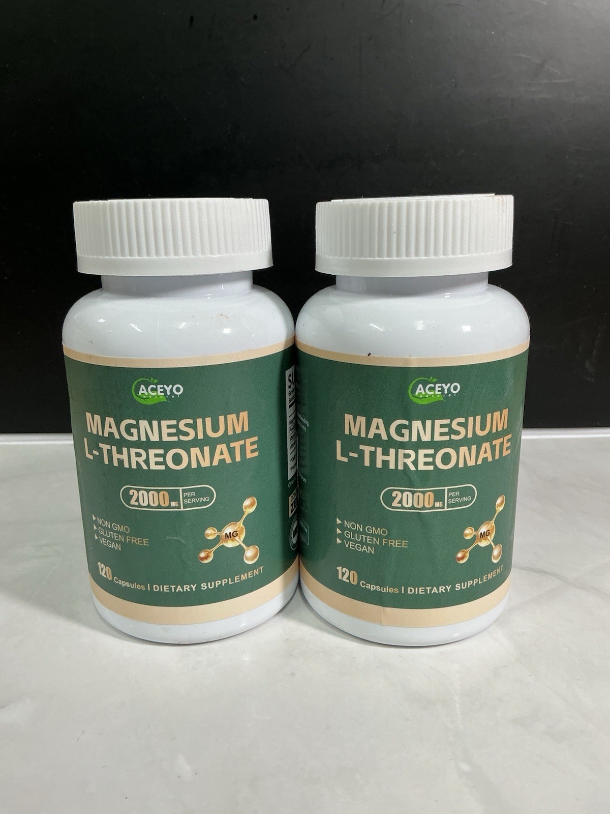 2 PACK Magnesium L Threonate  – 120x  Capsules – 2000 MG per Serving – Non-GMO