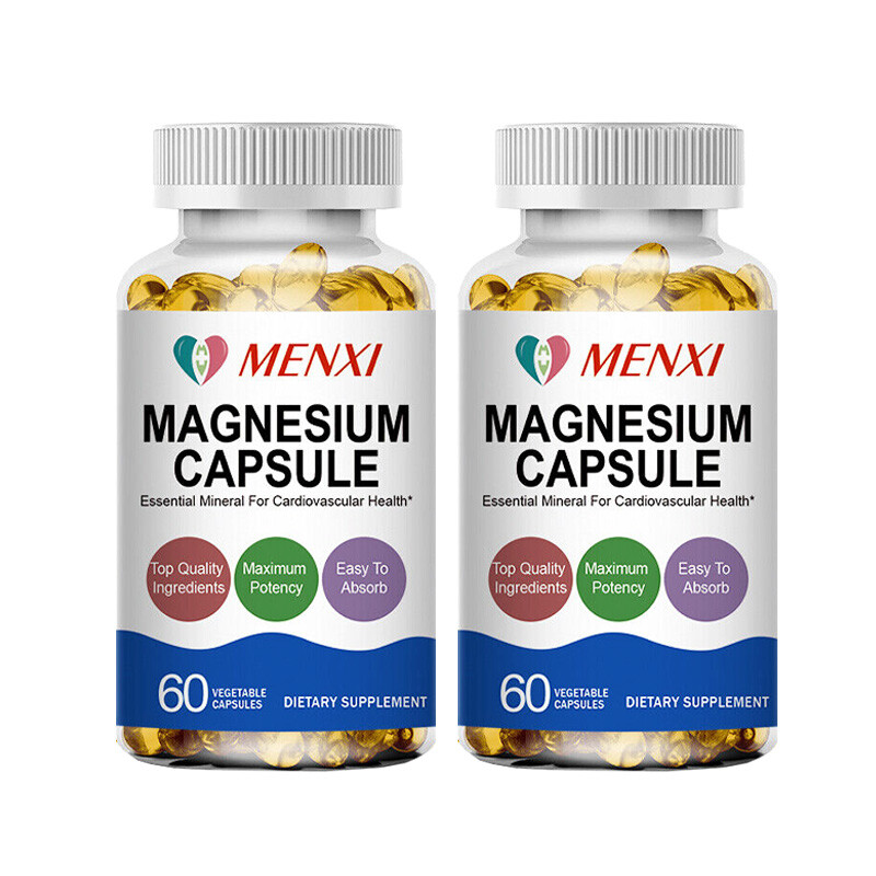 Magnesium Glycinate Capsules – For Sleep, Stress Relief, Bone Health – (2 Pack)