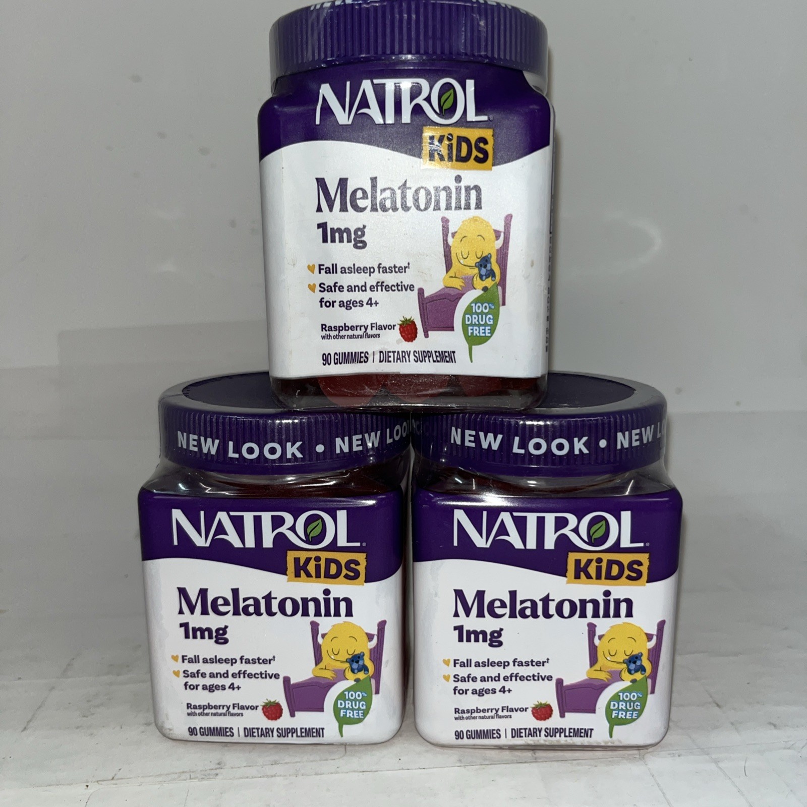 Three Lot Natrol Kids Melatonin Sleeping Aid Gummies- 60ct Exp10/26