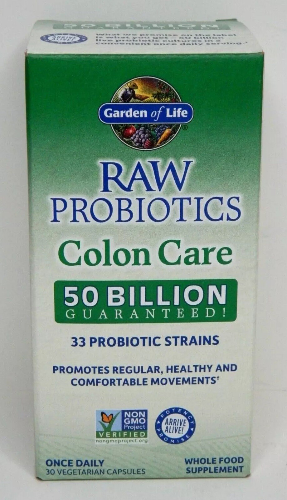 Garden of Life Raw Probiotics Colon Care 50 Billion 30 Caps EXP 10/2026+ BNIB
