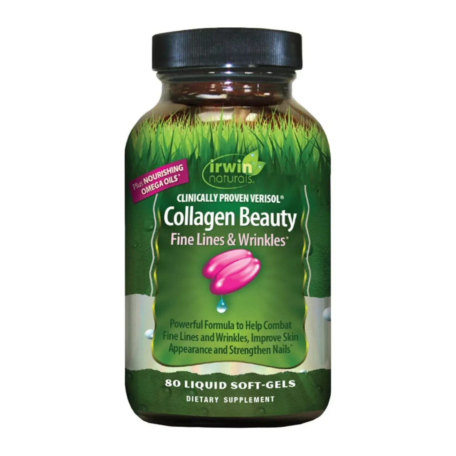 Irwin Naturals Collagen Beauty – 80 Liquid Softgels – Clinically Proven Collagen