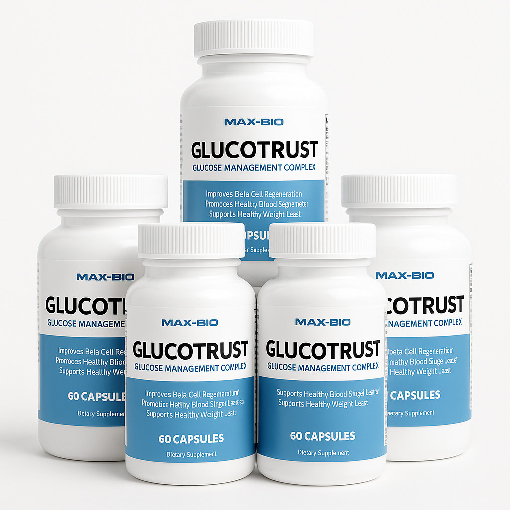 5 pack GlucoTrust Blood Sugar Support Supplement –Glucose Control – 300 Capsules