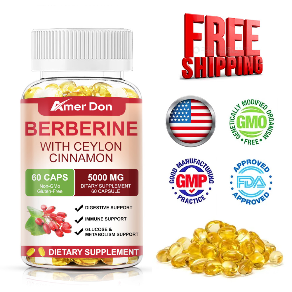 Berberine HCI With Ceylon Cinnamon 60p – Reduce Cholesterol, Blood Sugar Support