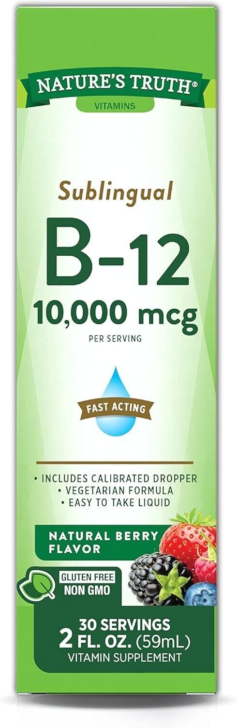 SM Nature’s Truth B12 Sublingual Liquid Drops 10,000 mcg – 2 oz (3 Pack)