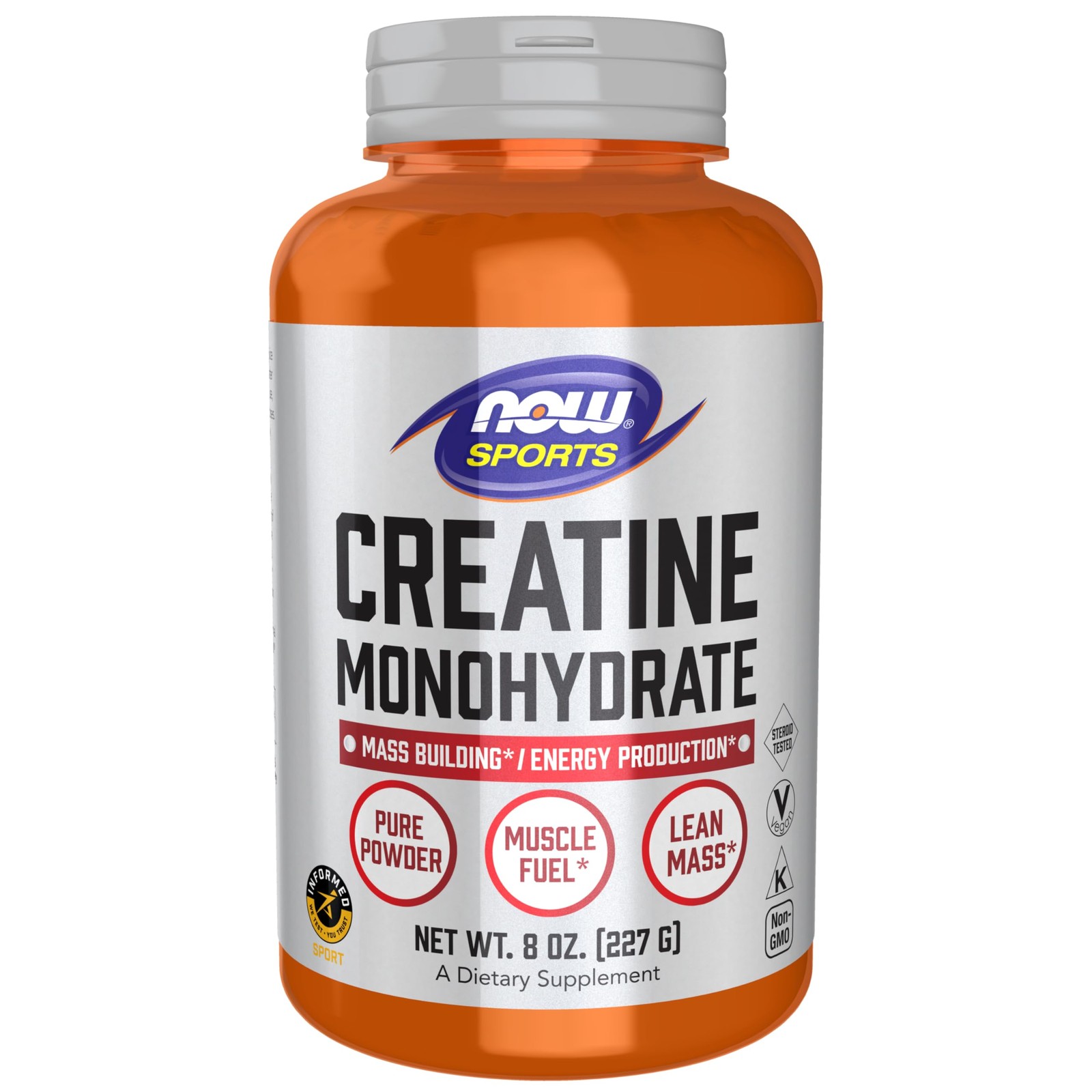 Now Sports Creatine Monohydrate 8 Ounce Pure Muscle Fuel Energy Supplement