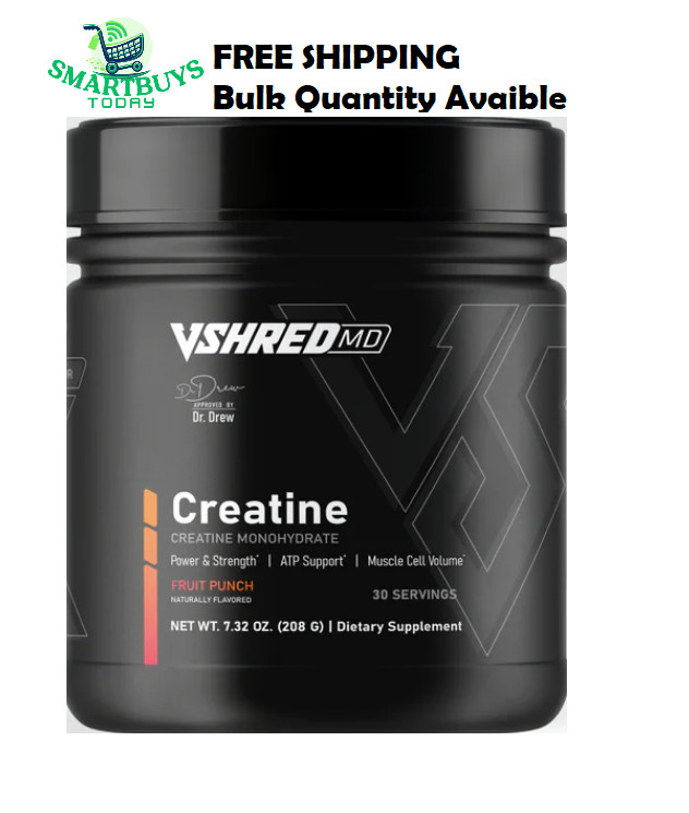 VSHRED MD Dr. Drew Creatine Monohydrate Powder Fruit Punch Flavor 7.32oz/208 G