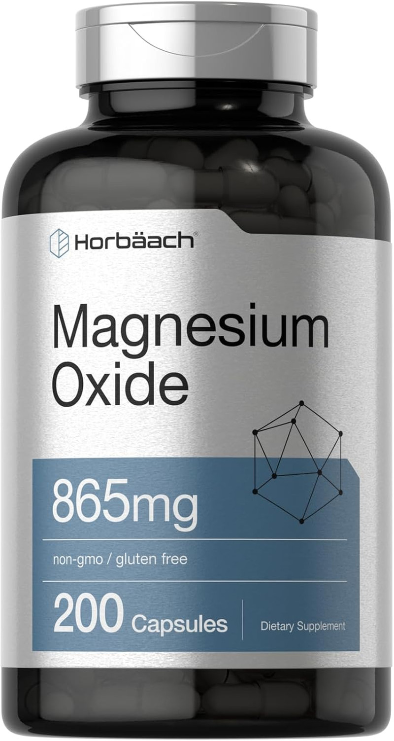 Magnesium Oxide 865 Mg | 200 Capsules | Non-Gmo and Gluten Free Supplement