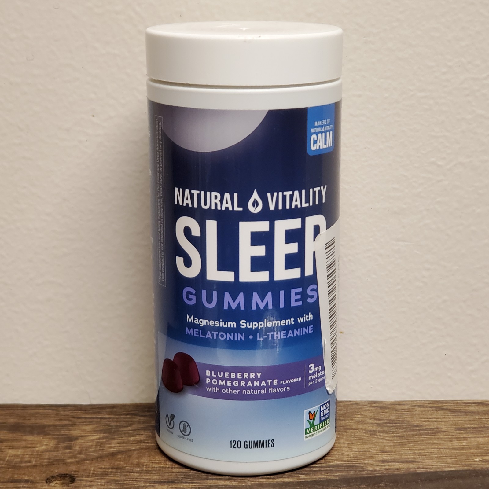 Natural Vitality SLEEP / CALM Magnesium Supplement Anti-Stress Gummies  (120 ct)