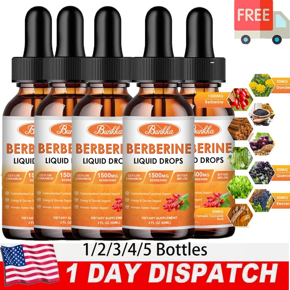 10 IN 1 Berberine Ceylon Cinnamon Liquid Drops 1500mg With Ceylon Cinnamon 1-5X